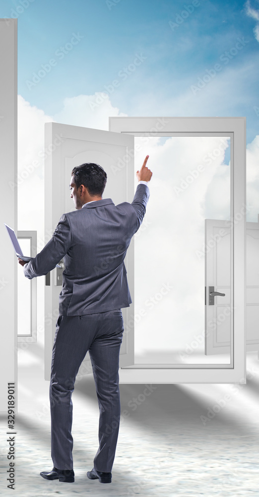 Fototapeta premium Businessman facing many business opportunities