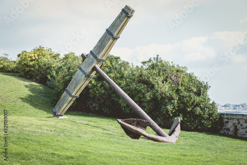 View of the anchor of the Grande Jetée in Les Sables d Olonnes photo