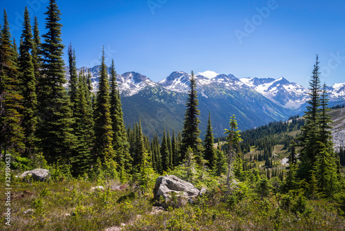 Hiking the High Note Trail on Whistler Mountain in British Columbia on a summer day will reward you with breathtaking 360 degree alpine views. 