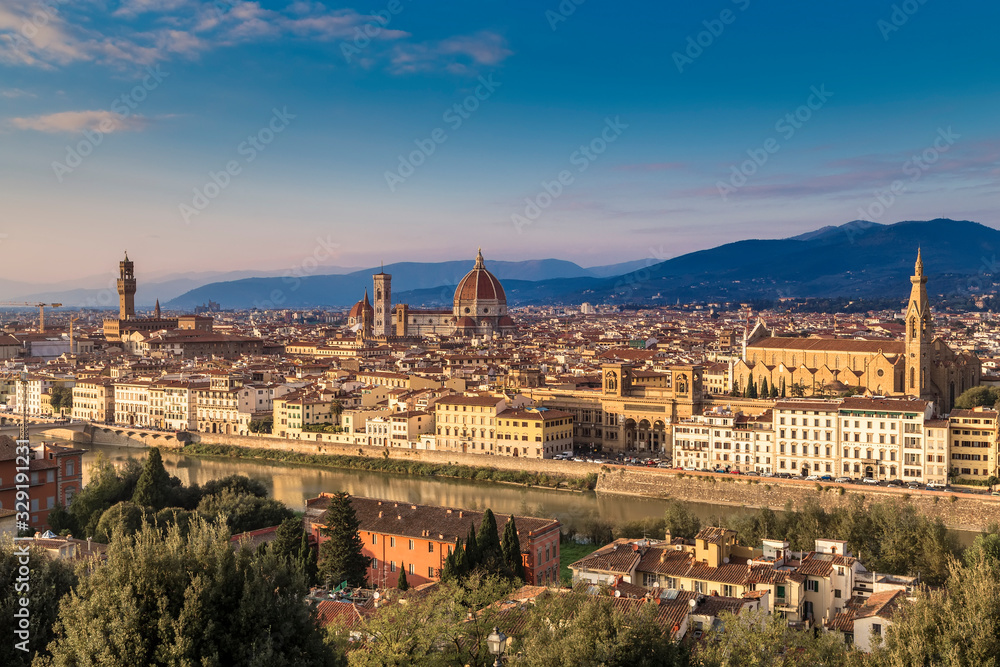 Florence Cityscape, sunset view of Florence