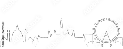 Vienna Freehand Minimal Line Skyline and Landmarks