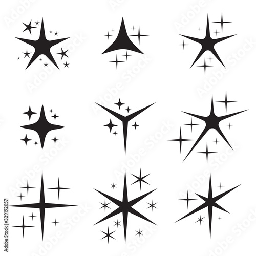 Wallpaper Mural Sparkle stars. Sparks and shiny star light elements. Glitter lights. Design elements. Vector. Torontodigital.ca