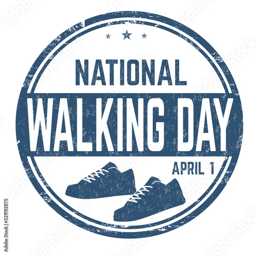 National walking day sign or stamp