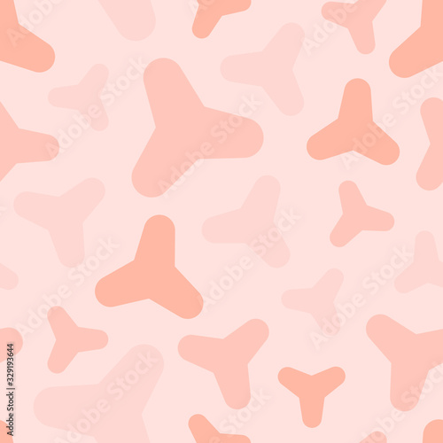 Abstract vector geometric seamless pattern with smooth triangular shapes. Simple minimal geo texture. Elegant modern background in soft pink colors. Trendy repeatable design for decor, fabric, print