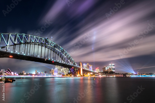 Sydney Harbour Bridge at night, Vivid Sydney, Australia