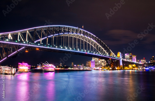 Sydney Harbour Bridge at night, Vivid Sydney, Australia