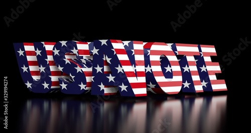 Vote USA 2020. Presidential Election in United States Of America - 3D Illustration