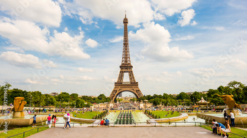The Eiffel Tower in Paris on a beautiful summer