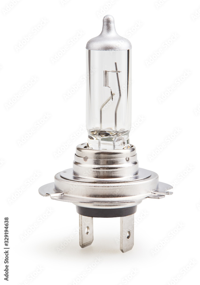 Halogen Auto Bulb. Isolated on white background with clipping path. Car light bulb for use in illumination when moving Halogen Auto Bulb. Isolated on white background with clipping path. Car light bulb for use in illumination when moving