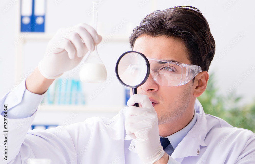 Two lab doctor testing food products Two lab doctor testing food products