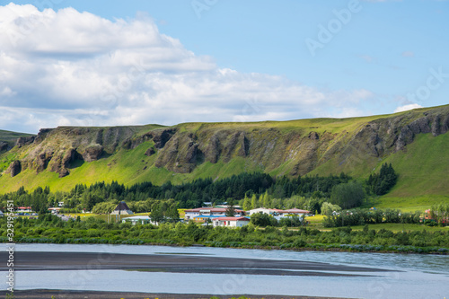 village of Kirkjubaejarklaustur in south Iceland photo