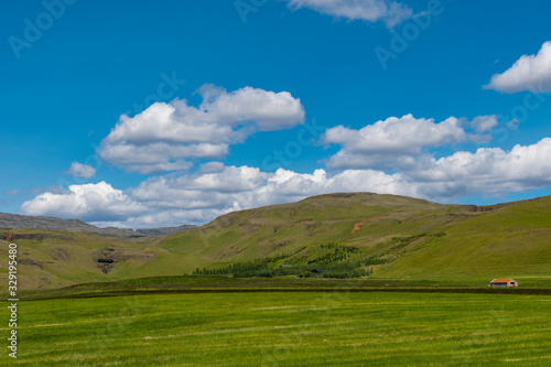 Icelandic rural countryside landscape in Horgsdalur in Iceland