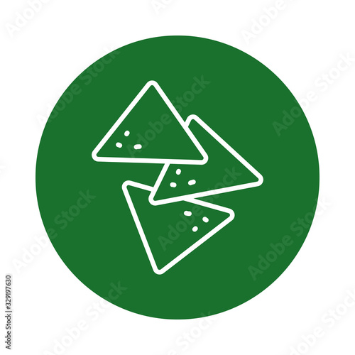 Mexican nachos block style icon vector design