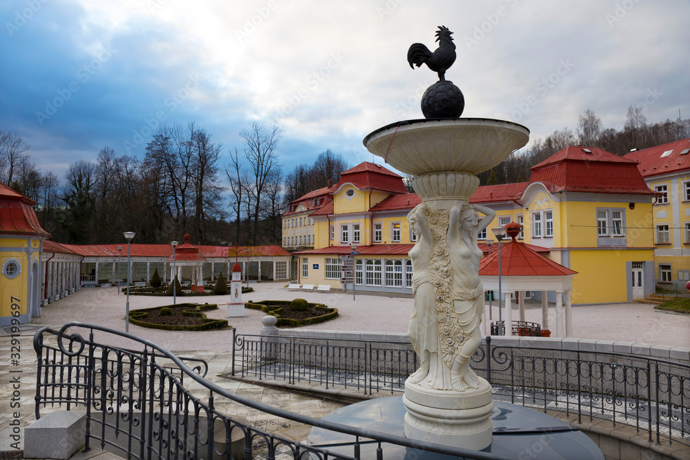 Fototapeta premium Evening Spa Libverda in north Bohemia, Czech Republic