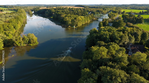 Aerial view of river split