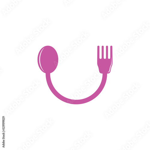 spoon fork kid design decoration vector