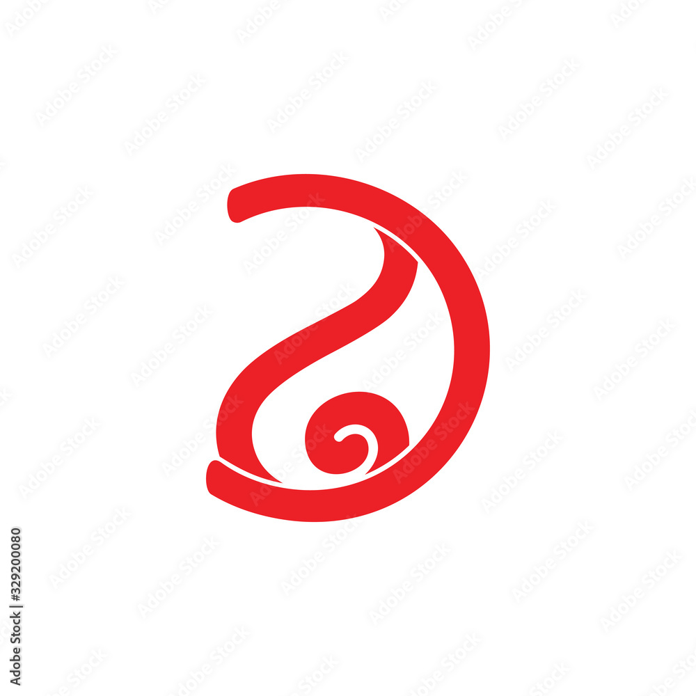 letter d curves spiral logo vector letter d curves spiral logo vector