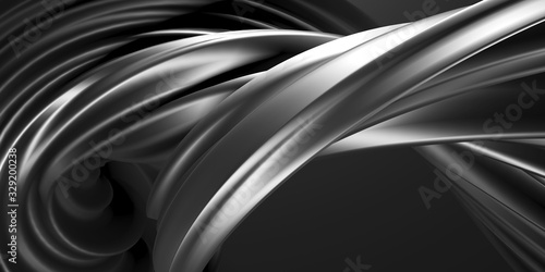 Metallic abstract wavy liquid background