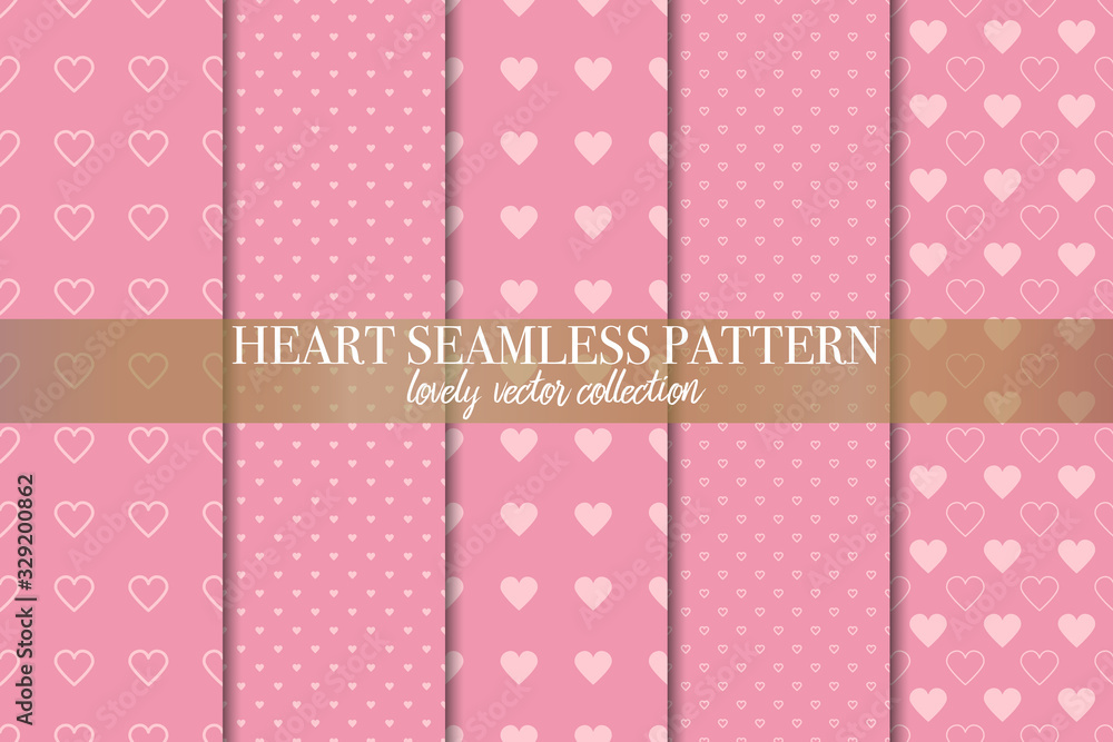 Set of 5 abstract background texture. Dot and heart shape seamless pattern. Minimal style vector illustration forwallpaper, flyer, cover, design. Bubble circle geometric ornament, decorative element Set of 5 abstract background texture. Dot and heart shape seamless pattern. Minimal style vector illustration forwallpaper, flyer, cover, design. Bubble circle geometric ornament, decorative element