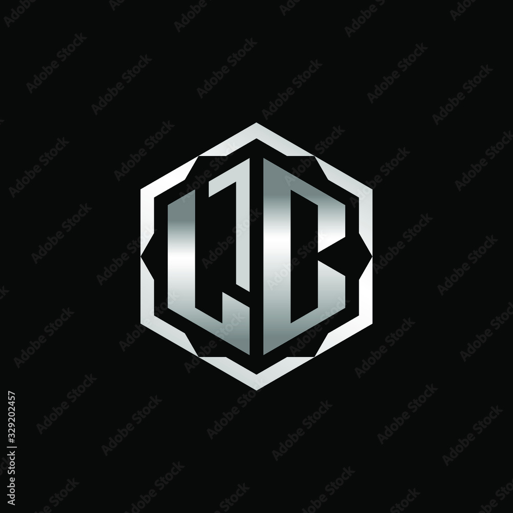 Initial Letters LC Hexagon Logo Design Initial Letters LC Hexagon Logo Design