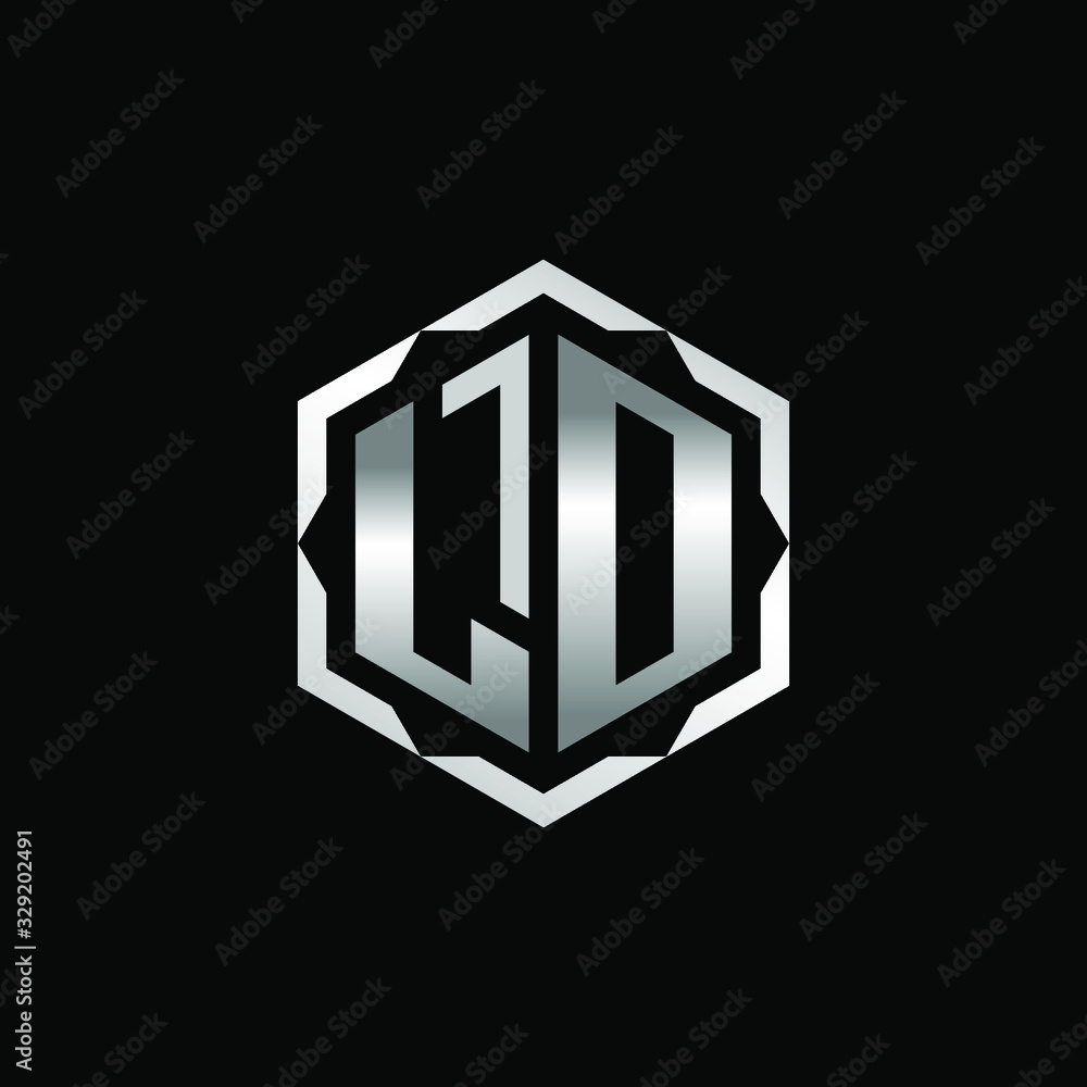 Initial Letters LD Hexagon Logo Design Initial Letters LD Hexagon Logo Design