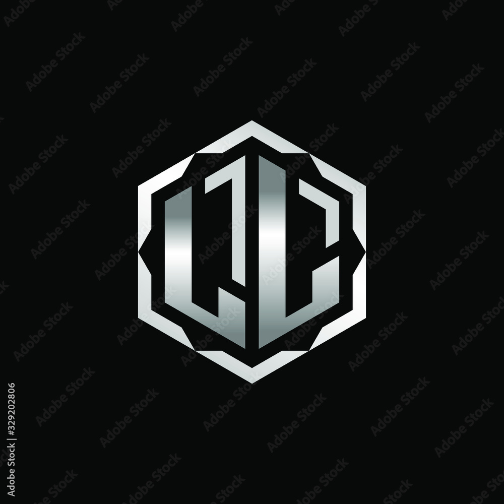 Initial Letters LL Hexagon Logo Design Initial Letters LL Hexagon Logo Design