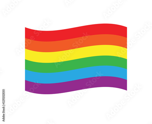 Vector flat cartoon lgbt rainbow flag isolated on white background