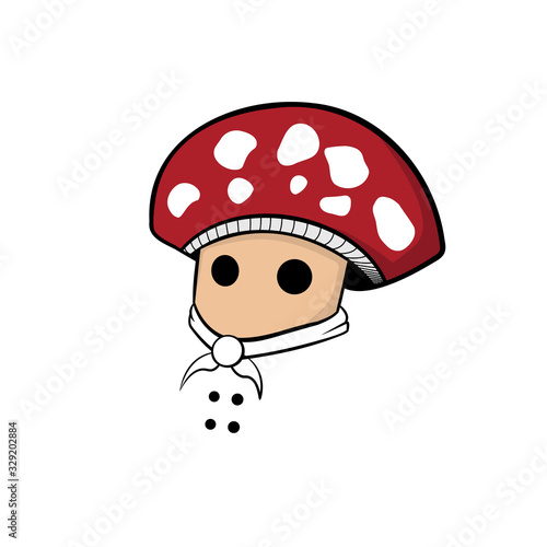 logo of the red mushroom chef character