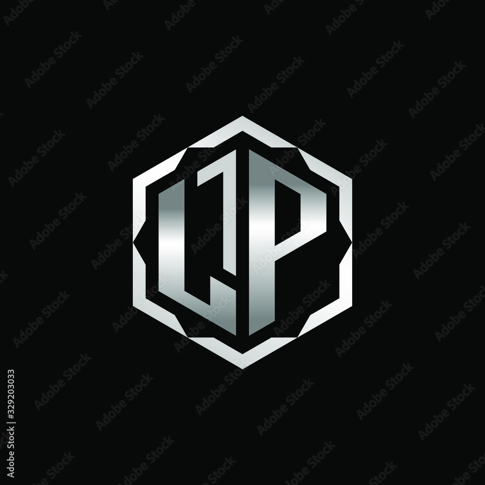 Initial Letters LP Hexagon Logo Design Initial Letters LP Hexagon Logo Design