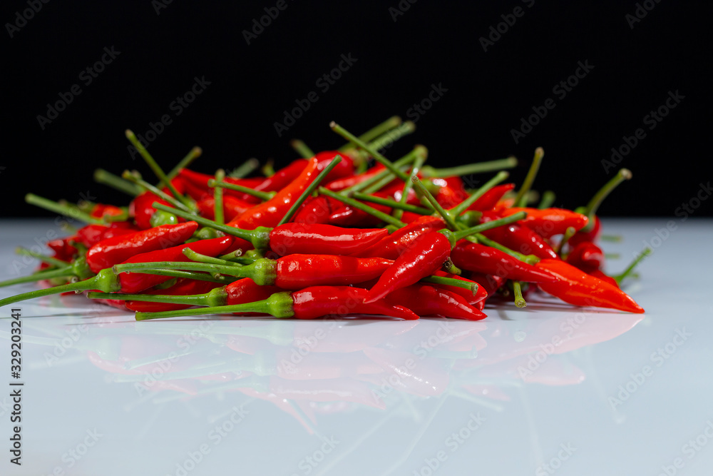 Chili Pepper, native to the tropical regions of the Americas Stock