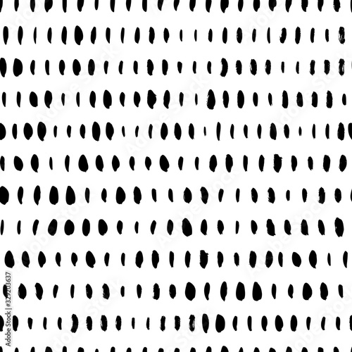 Black paint short vertical brushstrokes vector seamless pattern. Abstract texture with short and small lines.