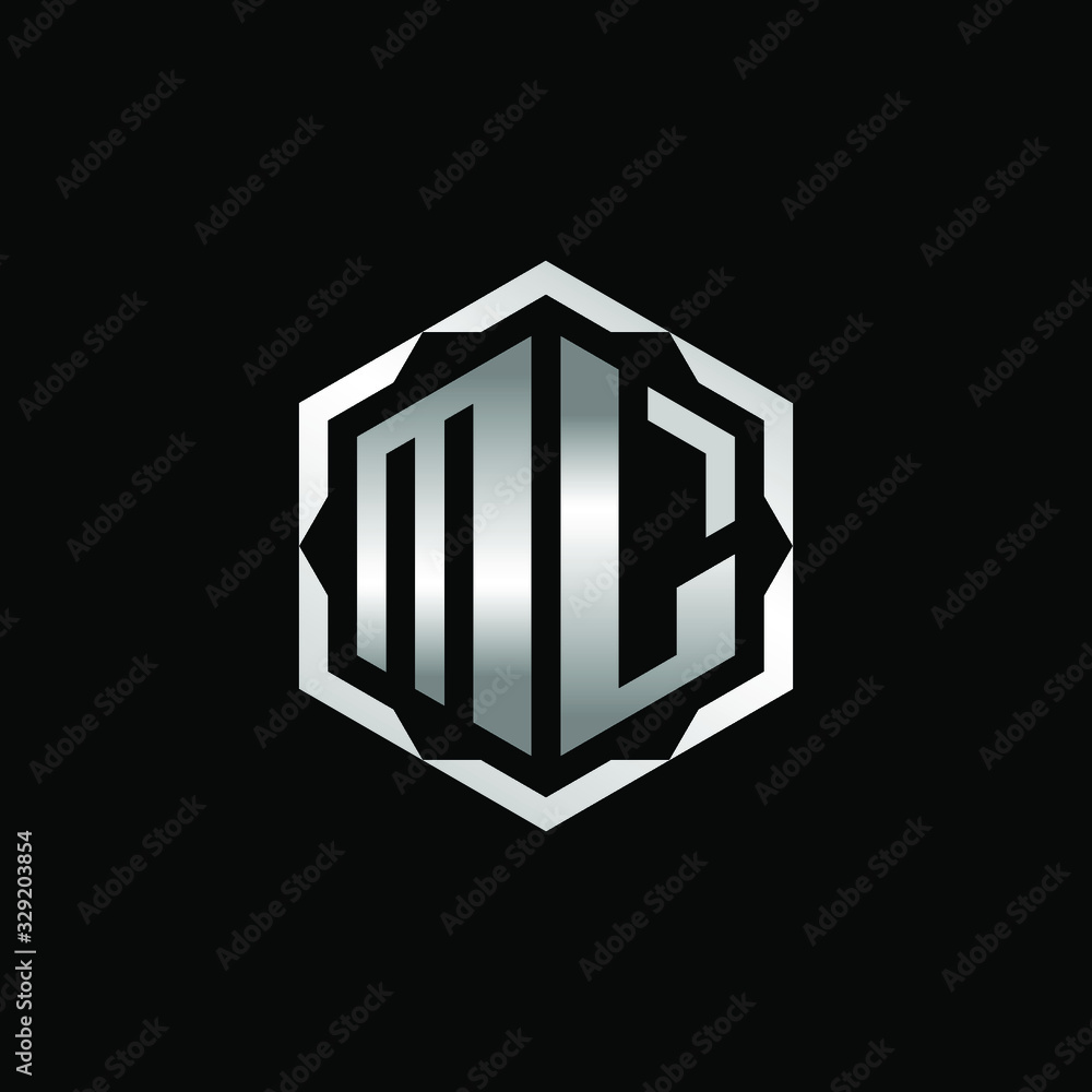 Initial Letters ML Hexagon Logo Design Initial Letters ML Hexagon Logo Design