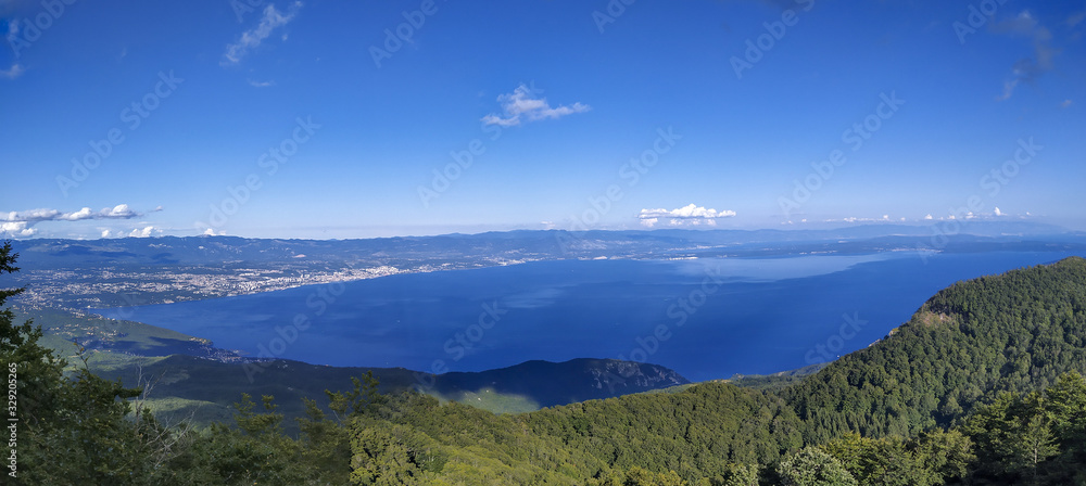 view on city Rijeka from mountain Ucka and village Veprinac view on city Rijeka from mountain Ucka and village Veprinac