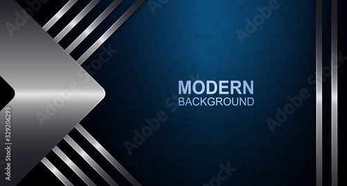 Textural background in blue with an arrow and stripes in a metallic hue