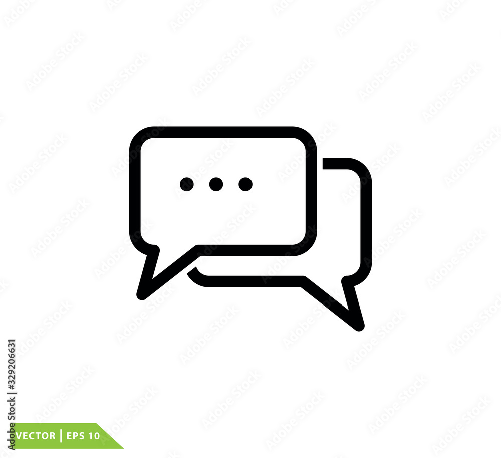 Naklejka premium Bubble speech icon vector logo template illustration