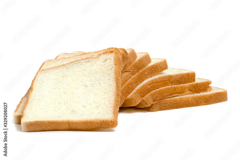 Sliced bread isolated on white background