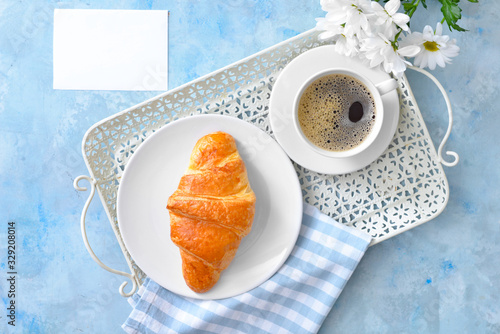 Freshly baked croissant and...