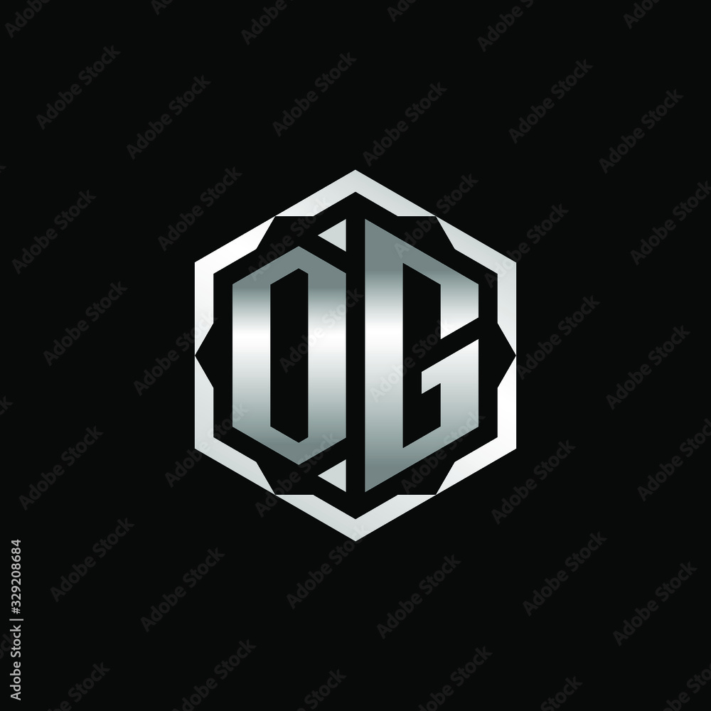 Initial Letters OG Hexagon Logo Design Initial Letters OG Hexagon Logo Design
