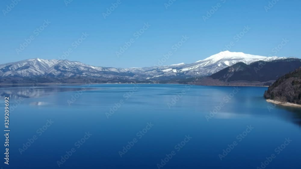 空撮 秋田県 田沢湖 空撮 秋田県 田沢湖