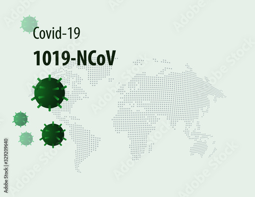 Coronavirus outbreak concept with world map in the background.
