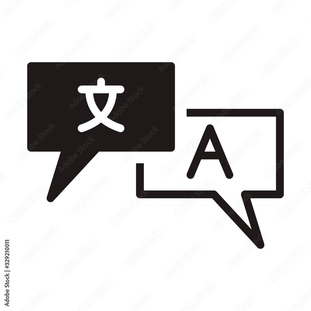 Translate icon in trendy flat style design. Vector graphic illustration. Suitable for website design, logo, app, and ui. Vector file. Pixel perfect. EPS 10.