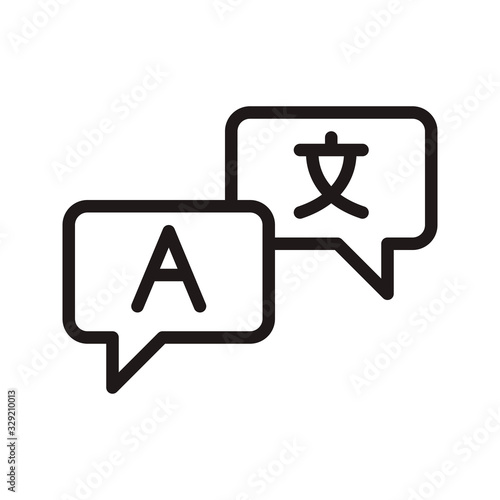 Translate icon in trendy outline style design. Vector graphic illustration. Suitable for website design, logo, app, and ui. Editable vector stroke. Pixel perfect. EPS 10.