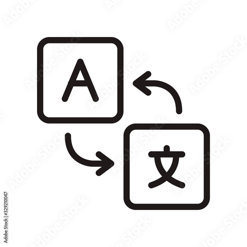 Translate icon in trendy outline style design. Vector graphic illustration. Suitable for website design, logo, app, and ui. Editable vector stroke. Pixel perfect. EPS 10.