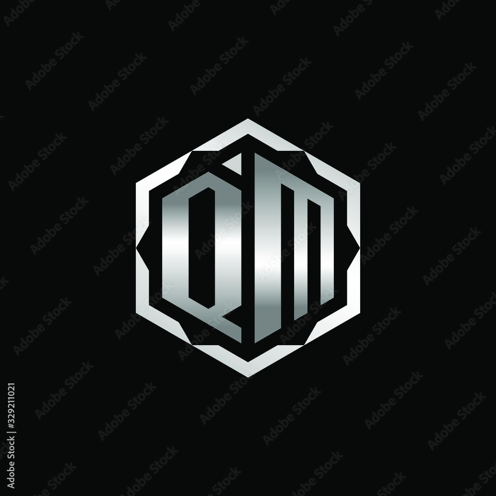 Initial Letters QM Hexagon Logo Design Initial Letters QM Hexagon Logo Design