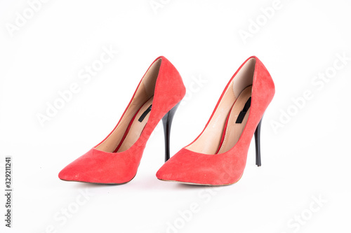 Red heels or stiletto isolated on white