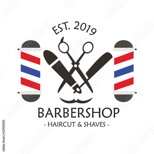 Barbershop template logo vector design