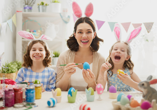 family preparing for Easter