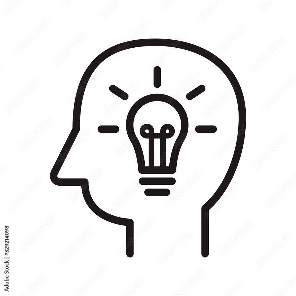 Head bulb icon. Vector graphic illustration. Suitable for website design, logo, app, template, and ui. EPS 10. Head bulb icon. Vector graphic illustration. Suitable for website design, logo, app, template, and ui. EPS 10.