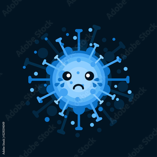 Corona Virus character with face expression. virion of Coronavirus on color  background. 2019-nCoV. the virus that caused epidemic of pneumonia in China. Vector illustration for science and medical us