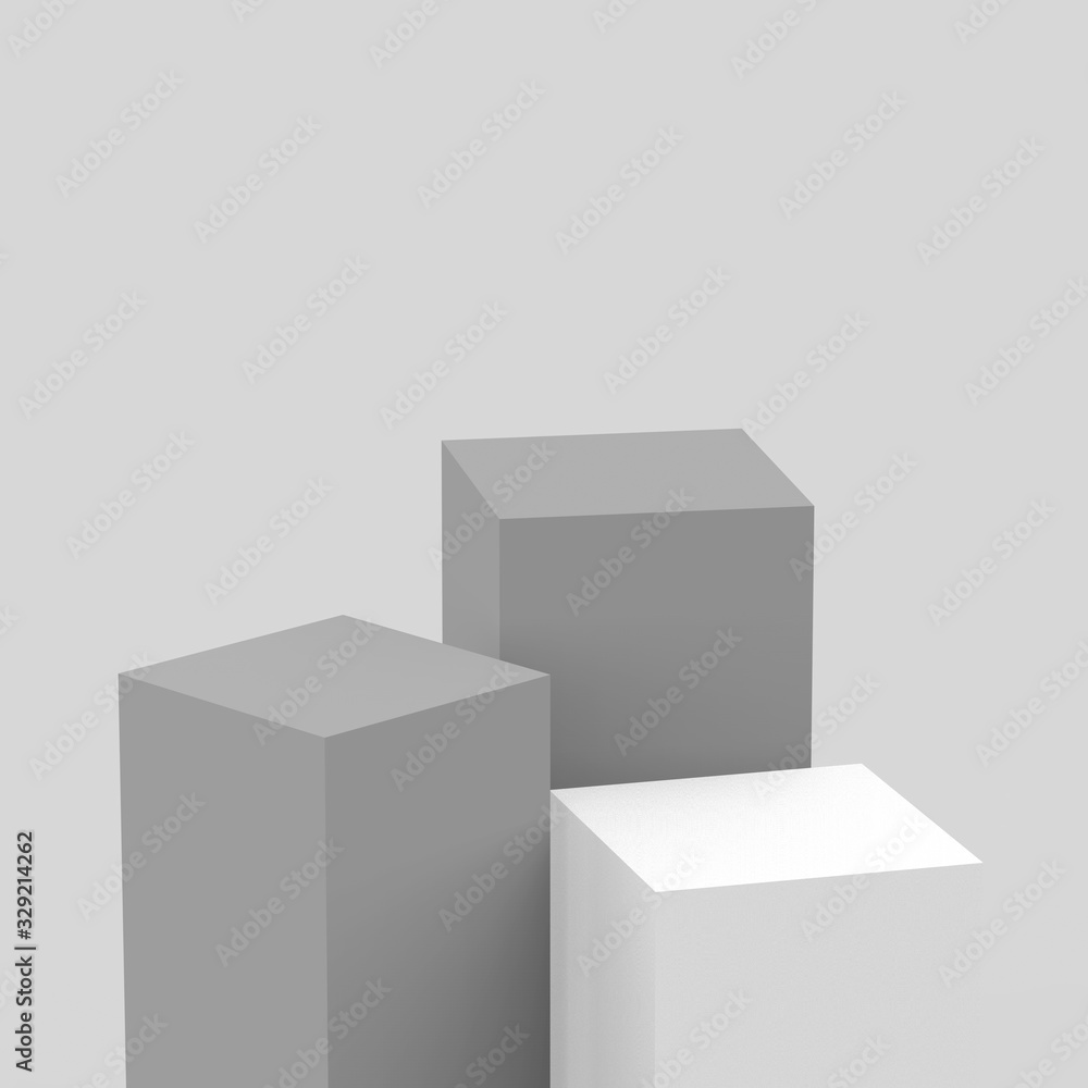 3d gray white cubes square podium minimal studio background. Abstract 3d geometric shape object illustration render. Display for cosmetic perfume fashion product. 3d gray white cubes square podium minimal studio background. Abstract 3d geometric shape object illustration render. Display for cosmetic perfume fashion product.